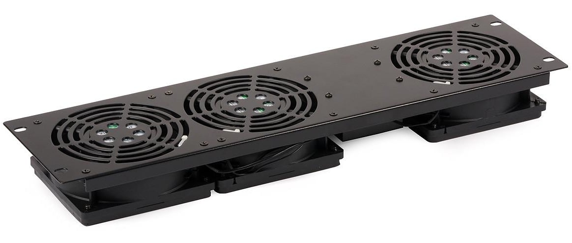Group of 3 ceiling fans for 19" audio video rack - Techly Professional I-CASE AV-AFAN3BK