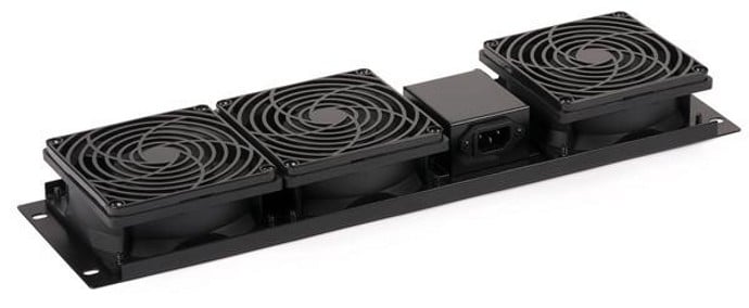 Group of 3 Ceiling Fans for 19" Audio Video Rack - Techly Professional I-CASE AV-AFAN3BK