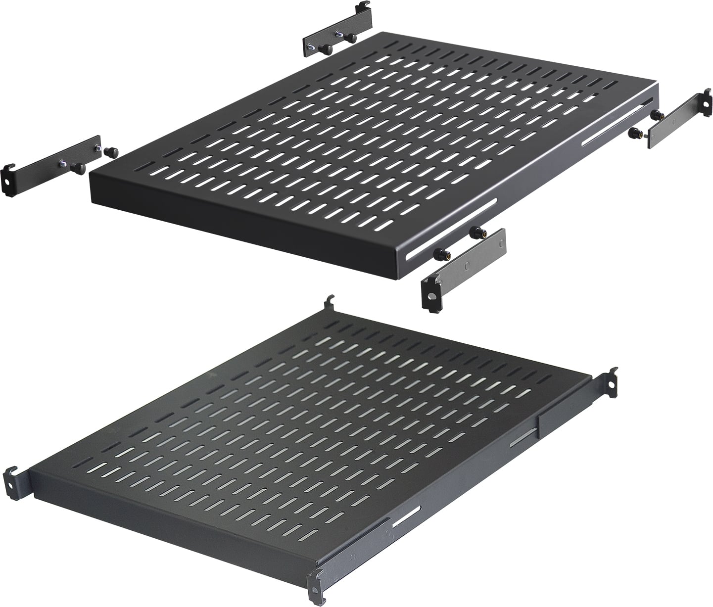 Base per Armadi 19'' Ripiano a Profondità Adattabile per Server Rack 1U Nero - Intellinet I-CASE BASE-1000-BK