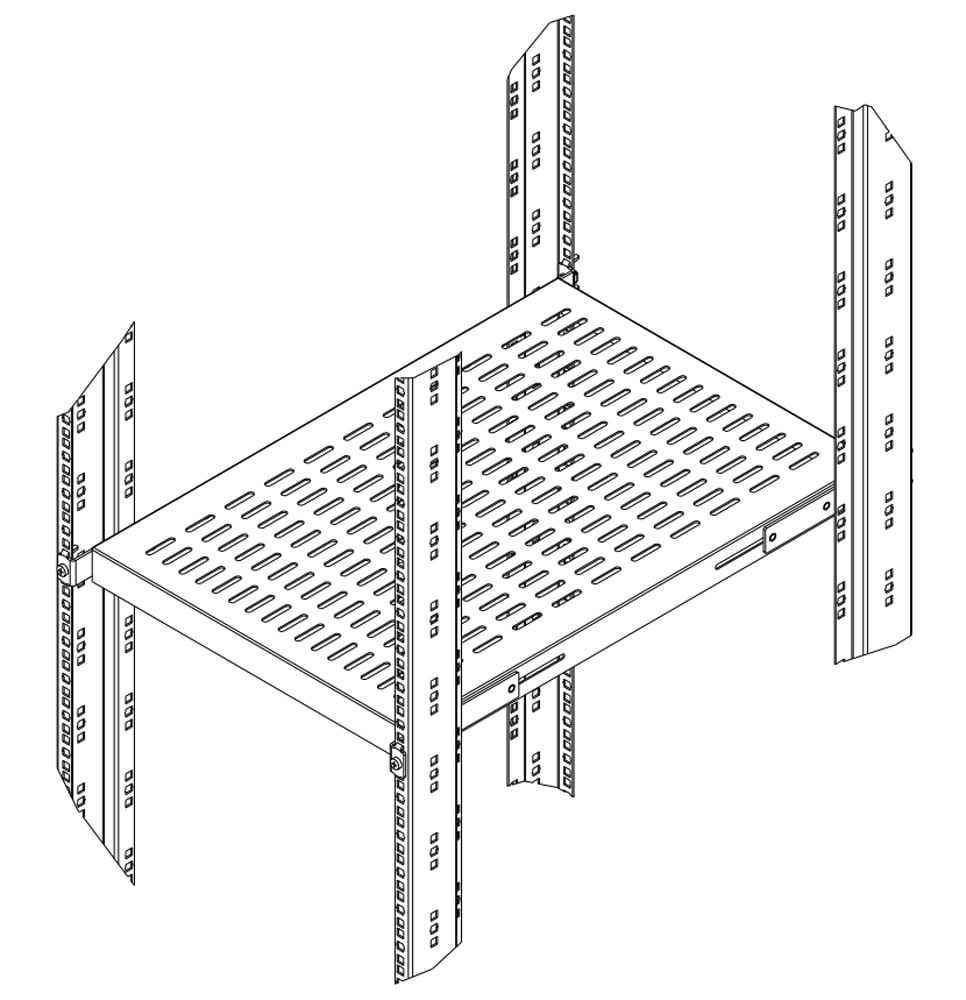 Base per Armadi 19'' Ripiano a Profondità Adattabile per Server Rack 1U Nero - Intellinet I-CASE BASE-1000-BK