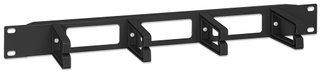 Pannello Passacavi 1U 4 Anelli Lunghi 3 Fori Nero - Intellinet I-CASE CABLE-2BKP
