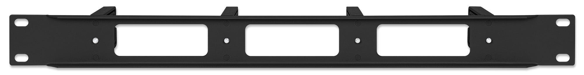 Pannello Passacavi 4 Anelli in Plastica Lunghi 3 Fori 1U Nero - Intellinet I-CASE CABLE-2BKP