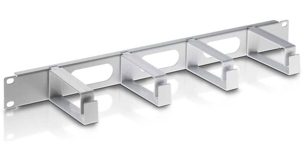 Pannello Passacavi 4 Anelli in Plastica Lunghi 3 Fori 1U Grigio - Intellinet I-CASE CABLE-2P