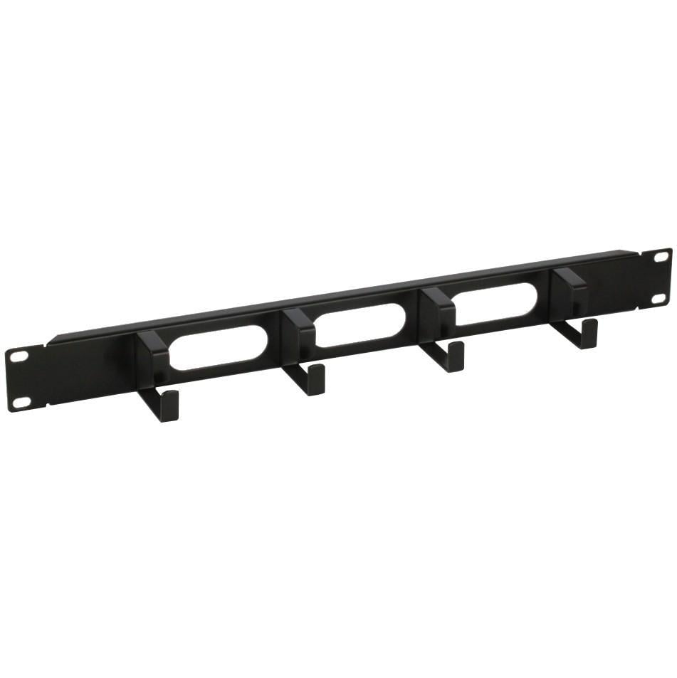 Pannello Passacavi 4 Anelli Corti in Metallo 3 Fori 1U Nero - Intellinet I-CASE CABLE-BK