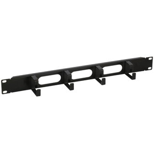 Cable Management Panel 4 Short Metal Rings 3 Holes 1U Black - Intellinet I-CASE CABLE-BK