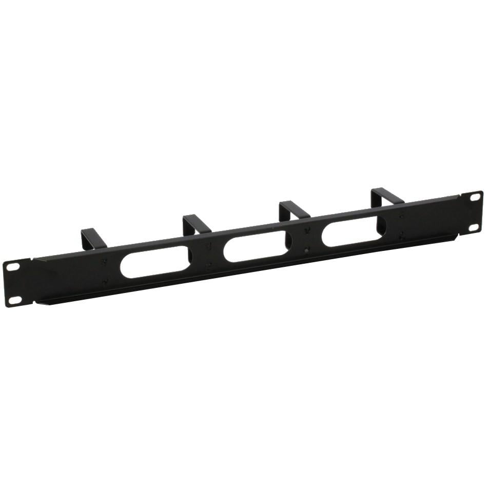 Pannello Passacavi 4 Anelli Corti in Metallo 3 Fori 1U Nero - Intellinet I-CASE CABLE-BK