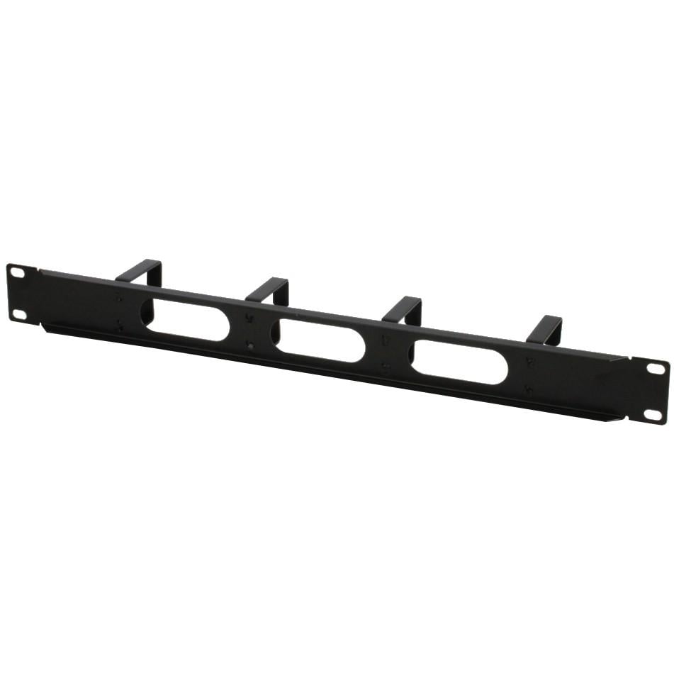 Pannello Passacavi 4 Anelli Corti in Metallo 3 Fori 1U Nero - Intellinet I-CASE CABLE-BK