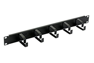 Cable Management Panel 5 Rings Without Holes 1U Black - Techly Professional I-CASE CABLE-BK5