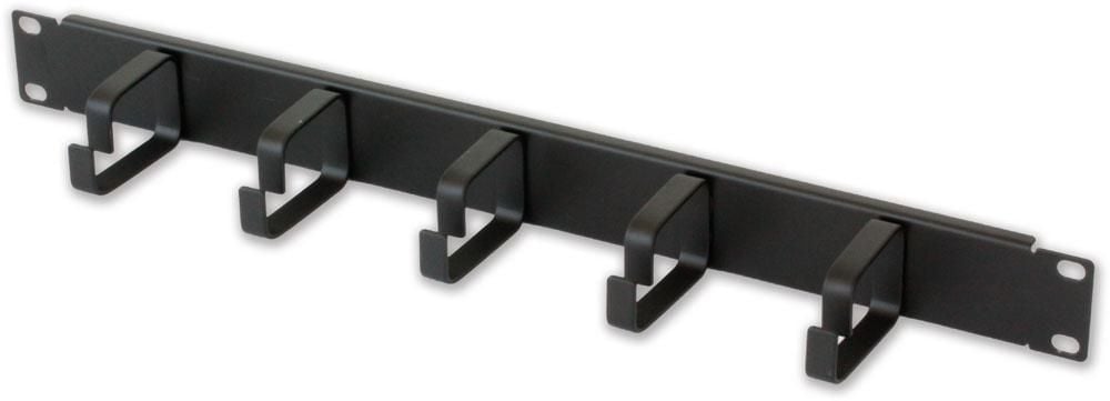 Pannello Passacavi 5 Anelli Senza Fori 1U Nero - Techly Professional I-CASE CABLE-BK5