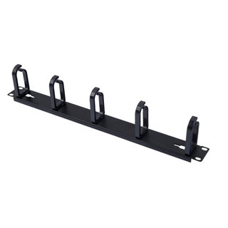 Pannello Passacavi 5 Anelli in Plastica Lunghi Staccabili 1U Nero - Techly Professional I-CASE CABLE-BK5DT