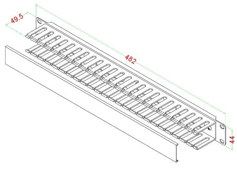 Pannello Passacavi 19'' 1U con Coperchio - Intellinet I-CASE CABLE-PL