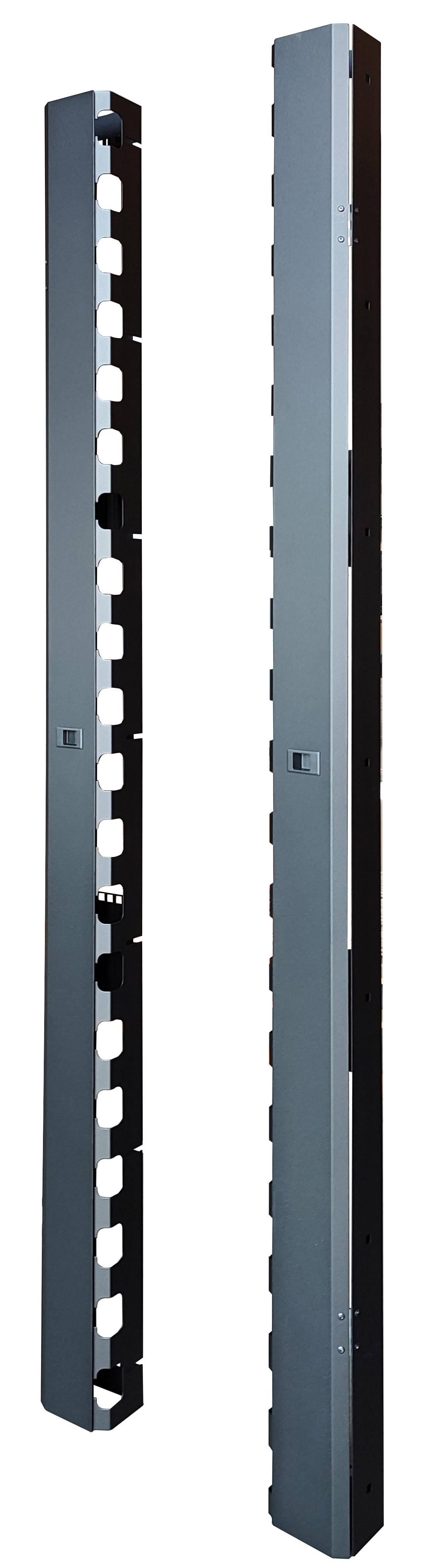Coppia Canala Gestione Cavi Verticale 42U con Sportello Chiusura a Scatto Nero - Intellinet I-CASE CABLEP-800S