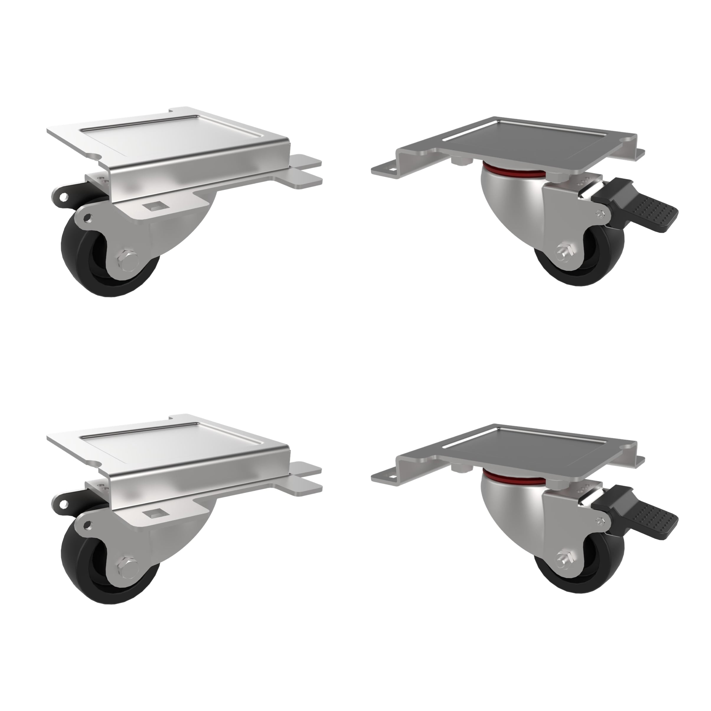 Kit 4 Wheels for Server Cabinets Series EV 4 Fixing Points - Techly Professional I-CASE CASTOR-SR3