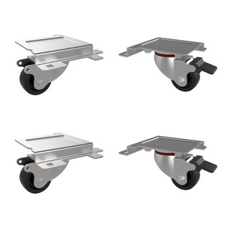 Kit of 4 Wheels with 4 Fixing Points for EV Series Server Cabinets - Techly Professional I-CASE CASTOR-SR3