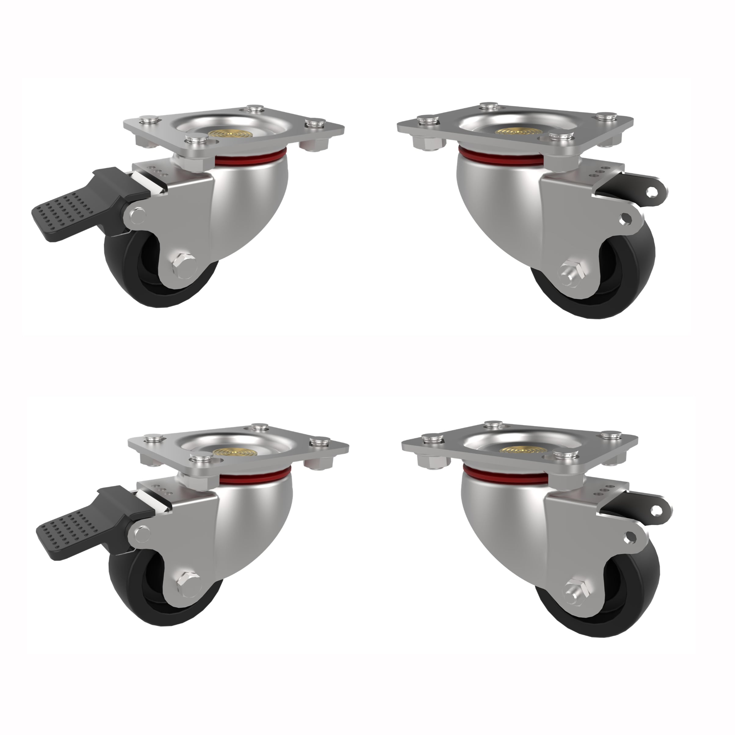 Kit 4 Wheels with 4 Fixing Points for Server Cabinets Series EN - Techly Professional I-CASE CASTOR-SR4