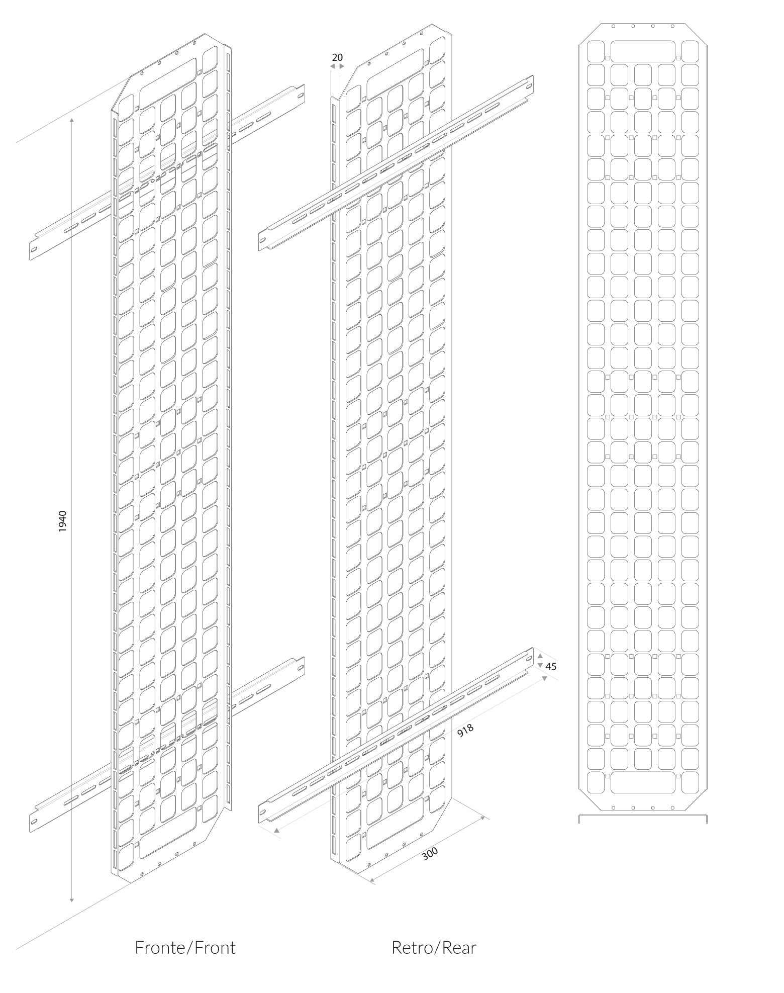 Canala Discesa Cavi per Rack 42U Profondi 1000 mm - Intellinet I-CASE CNLP-3