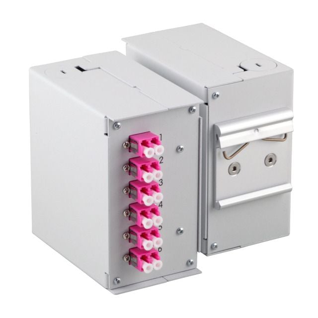 Pannello Frontale 12 Connessioni ST-Simplex per Box Ottico - I-CASE DIN-SPL12ST