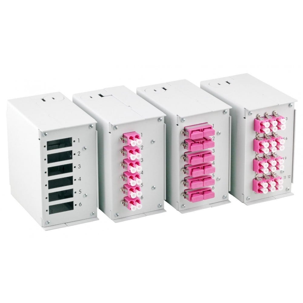 Pannello Frontale 12 Connessioni ST-Simplex per Box Ottico - I-CASE DIN-SPL12ST
