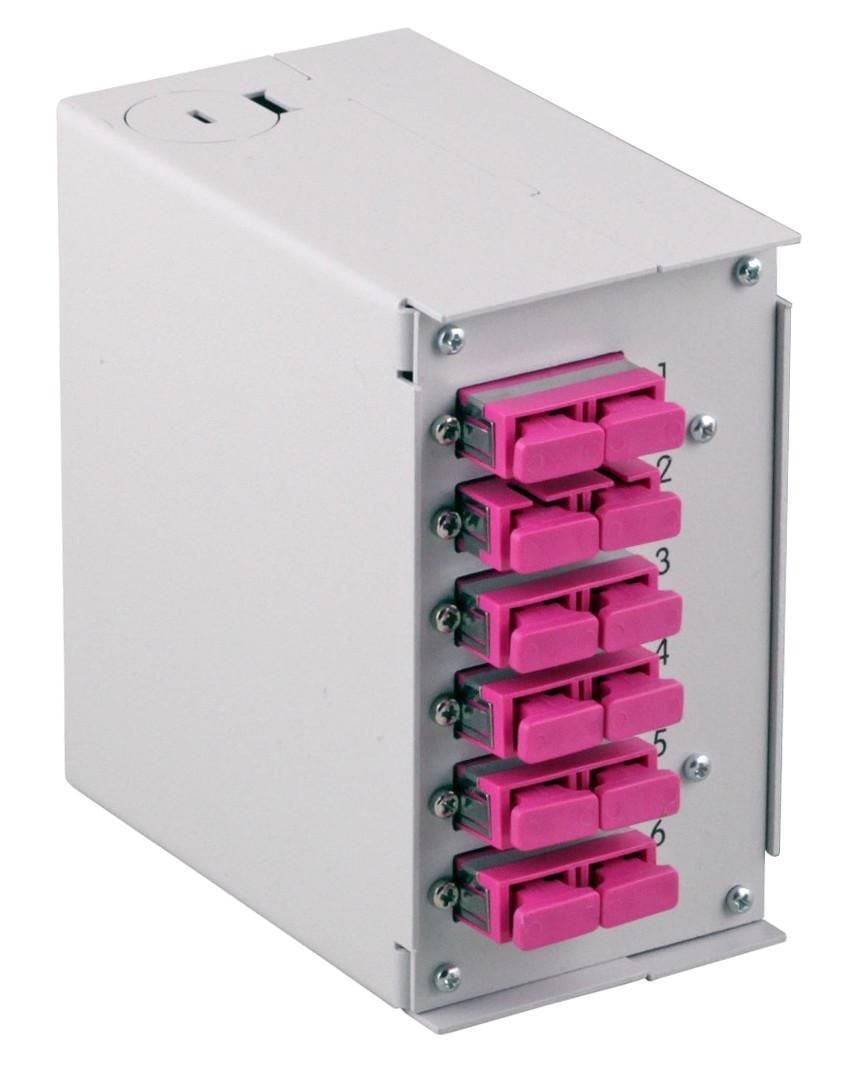 Pannello Frontale 6 Connessioni SC-Duplex per Box Ottico - Techly Professional I-CASE DIN-SPL6SCDT