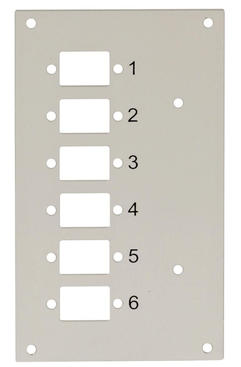 Pannello Frontale 6 Connessioni SC-Simplex per Box Ottico - Techly Professional I-CASE DIN-SPL6SCST