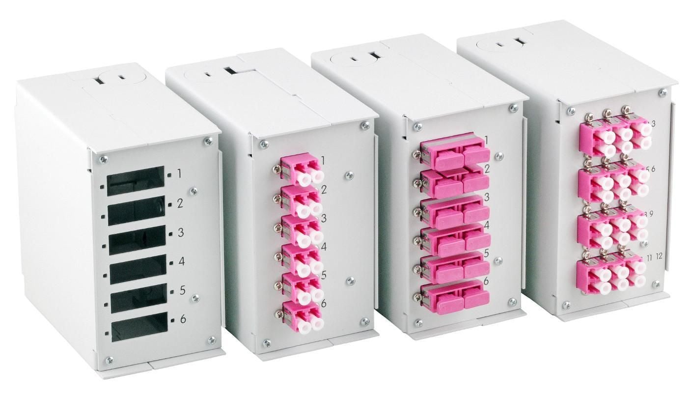 Pannello Frontale 6 Connessioni SC-Simplex per Box Ottico - Techly Professional I-CASE DIN-SPL6SCST