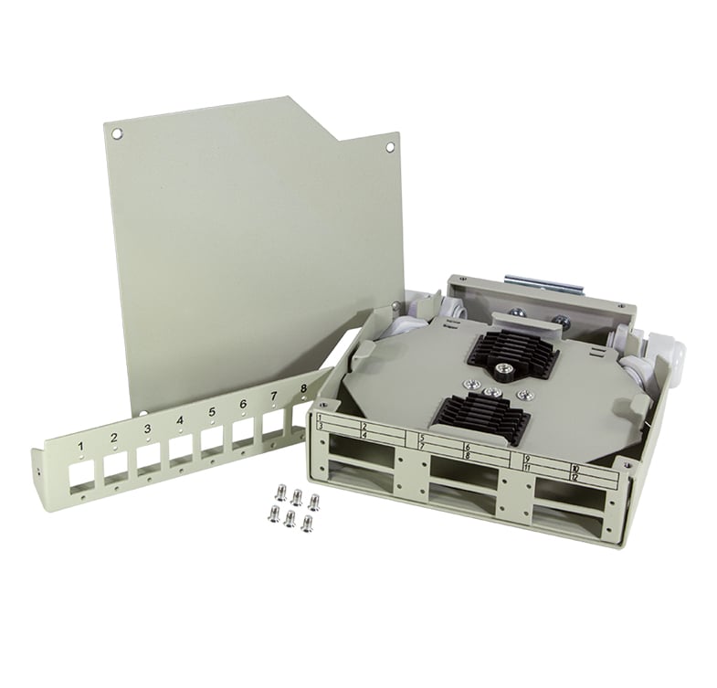 Scatola di Giunzione per Guida DIN per Connettori in Fibra Ottica LC o SC - Logilink I-CASE DIN-SPLICES
