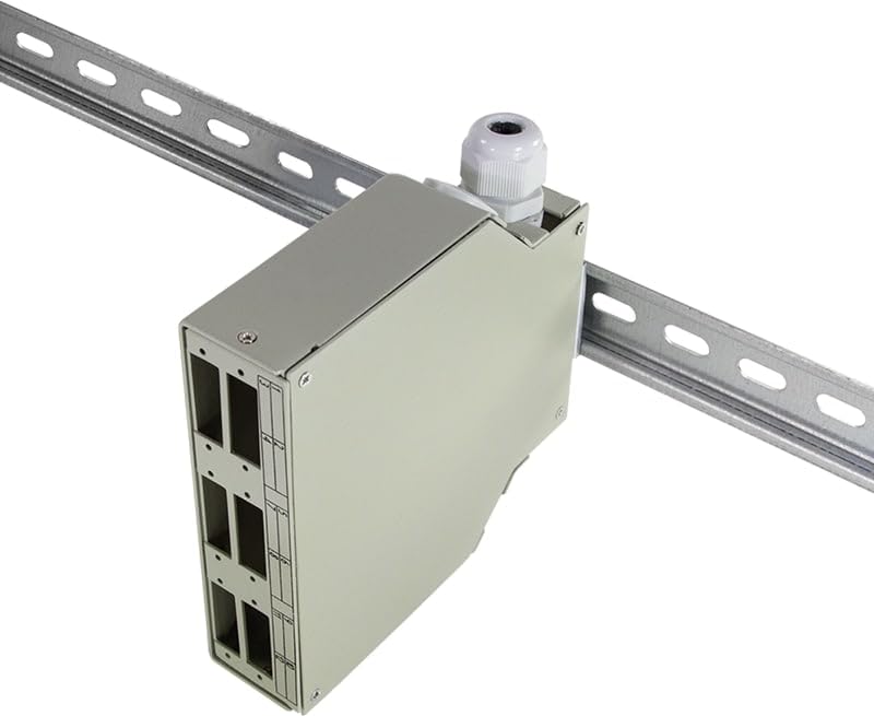 Scatola di Giunzione per Guida DIN per Connettori in Fibra Ottica LC o SC - Logilink I-CASE DIN-SPLICES