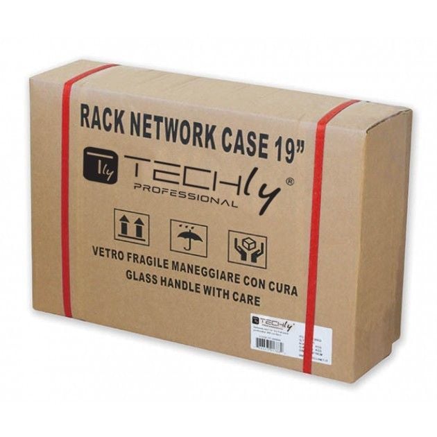 Armadio Rack 19" Flat a muro 6U prof. 15 cm sezione unica Nero - Techly Professional I-CASE EC-0615BK