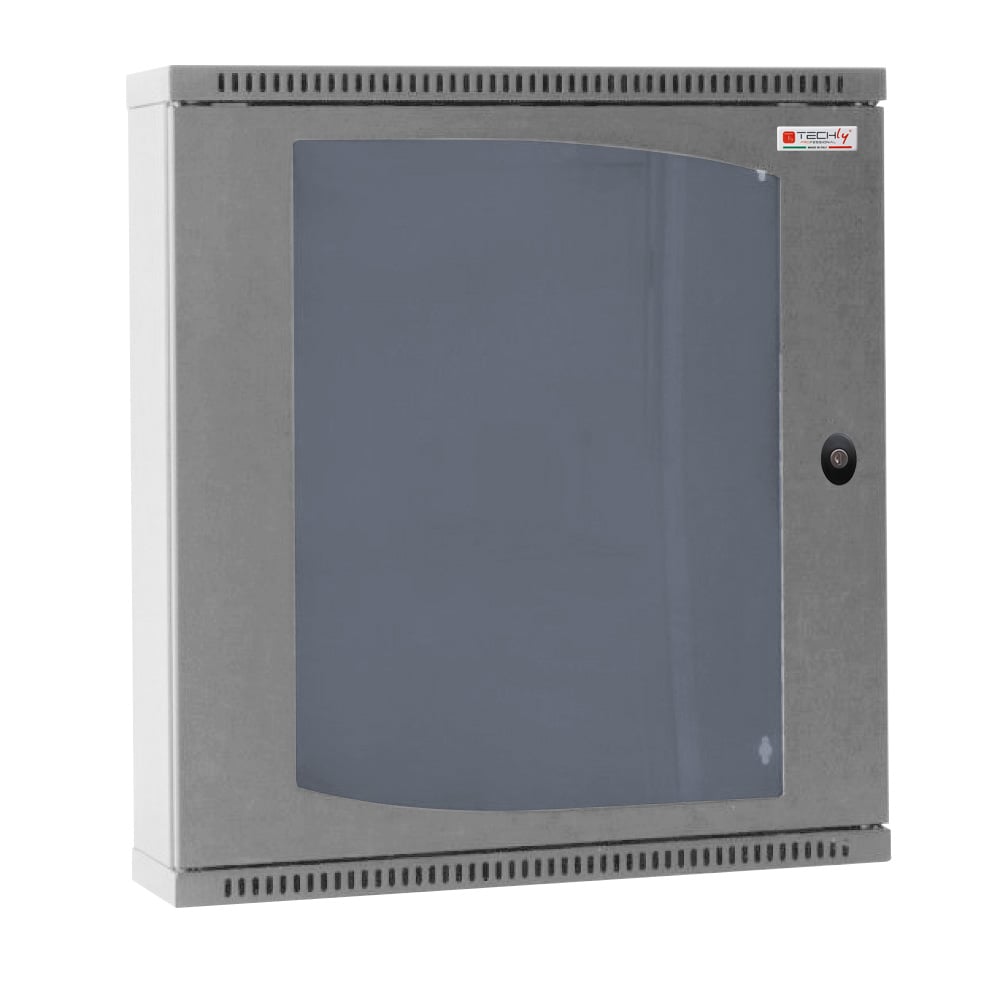 Armadio Rack 19'' Flat a muro p.30cm 6 unità sezione unica Grigio - Techly Professional I-CASE EC-0630G