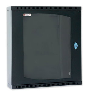 Wall-Mount Flat Rack Cabinet 19" 12U Depth 30cm Black - Techly Professional I-CASE EC-1230BK