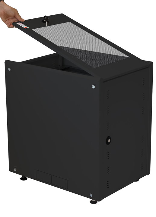 Armadio Rack 19" 8U P600mm per Accumulatori Fotovoltaico Nero - Techly Professional I-CASE EE-2008BK6
