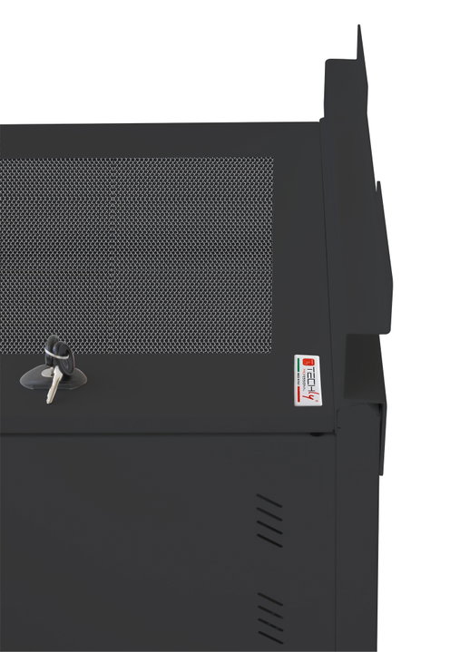 Armadio Rack 19" 8U P600mm per Accumulatori Fotovoltaico Nero - Techly Professional I-CASE EE-2008BK6