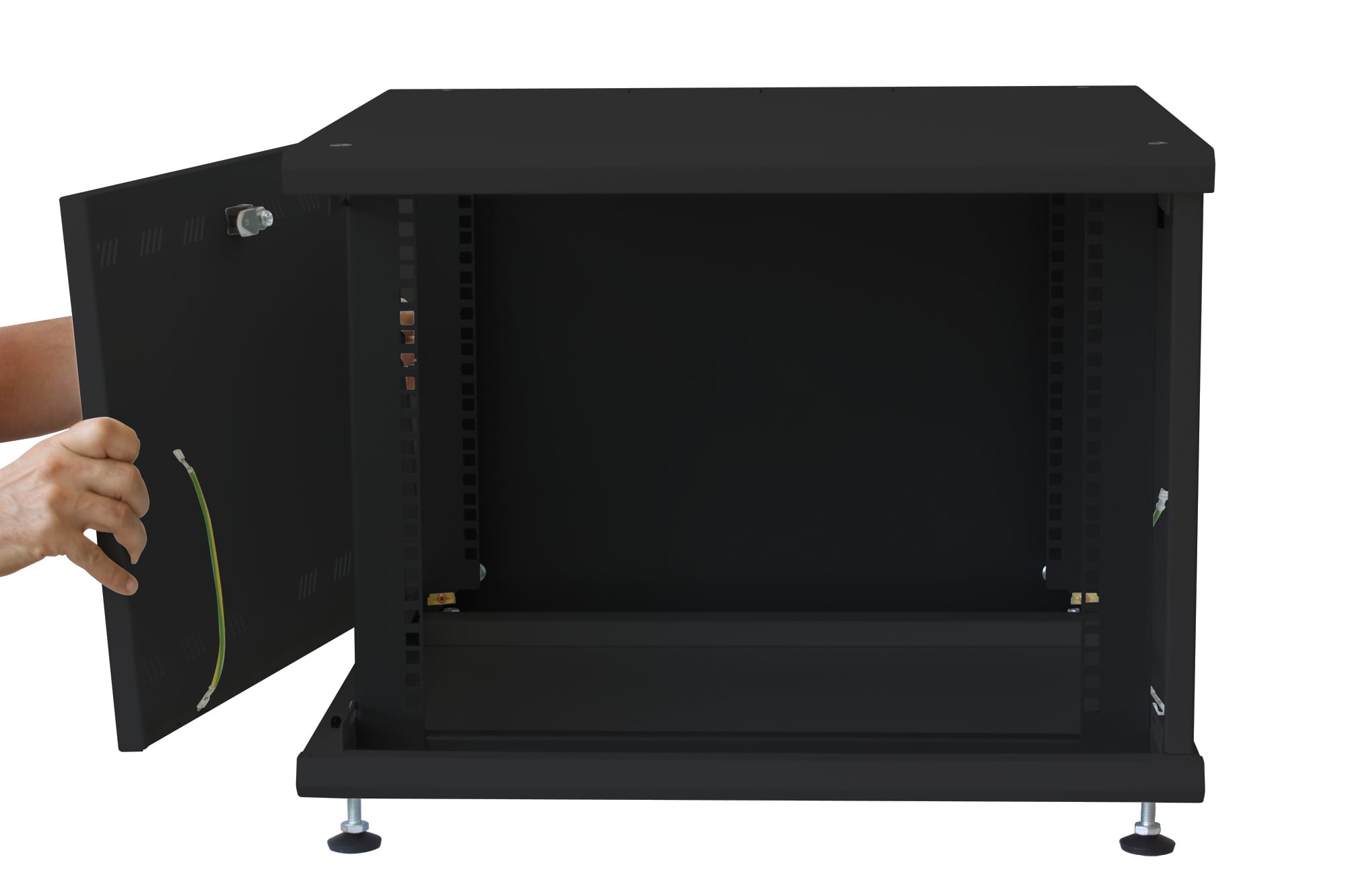 Rack Cabinet 19" 8U P600mm for Photovoltaic Battery Storage Black - Techly Professional I-CASE EE-2008BK6