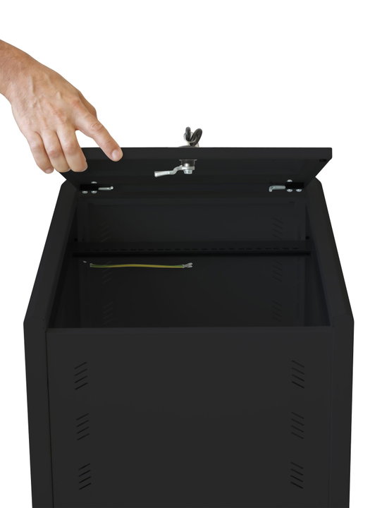 Armadio Rack 19" 8U P600mm per Accumulatori Fotovoltaico Nero - Techly Professional I-CASE EE-2008BK6