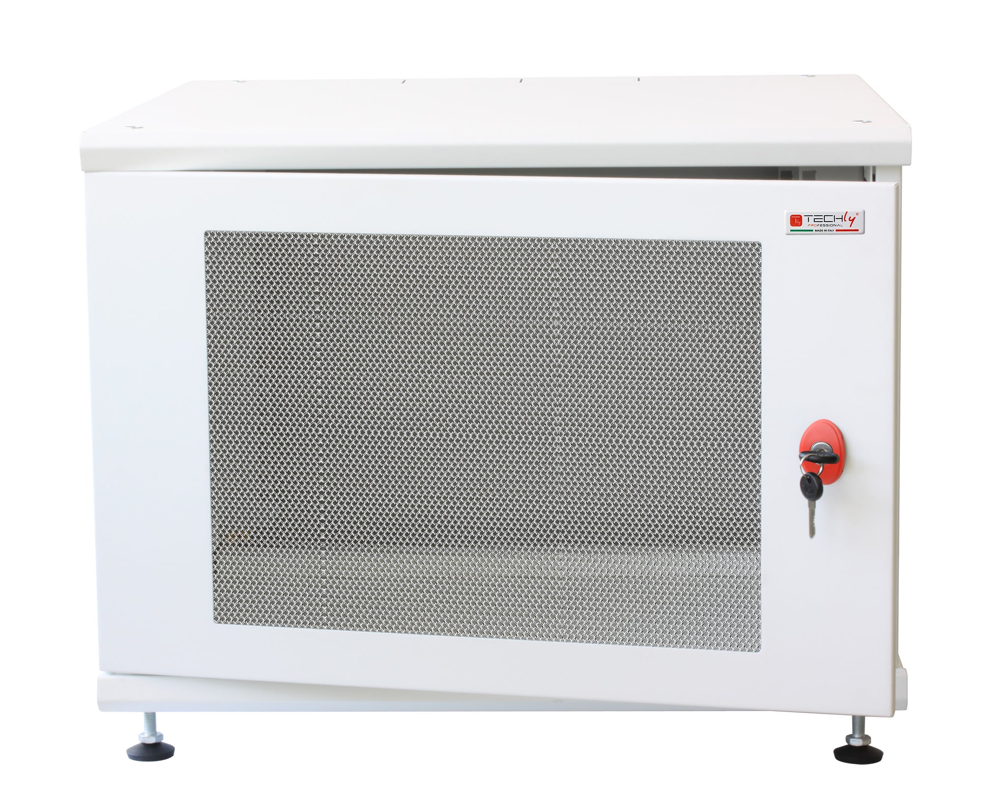Rack Cabinet 19" 8U P600mm for Photovoltaic Battery Storage White - Techly Professional I-CASE EE-2008WH6
