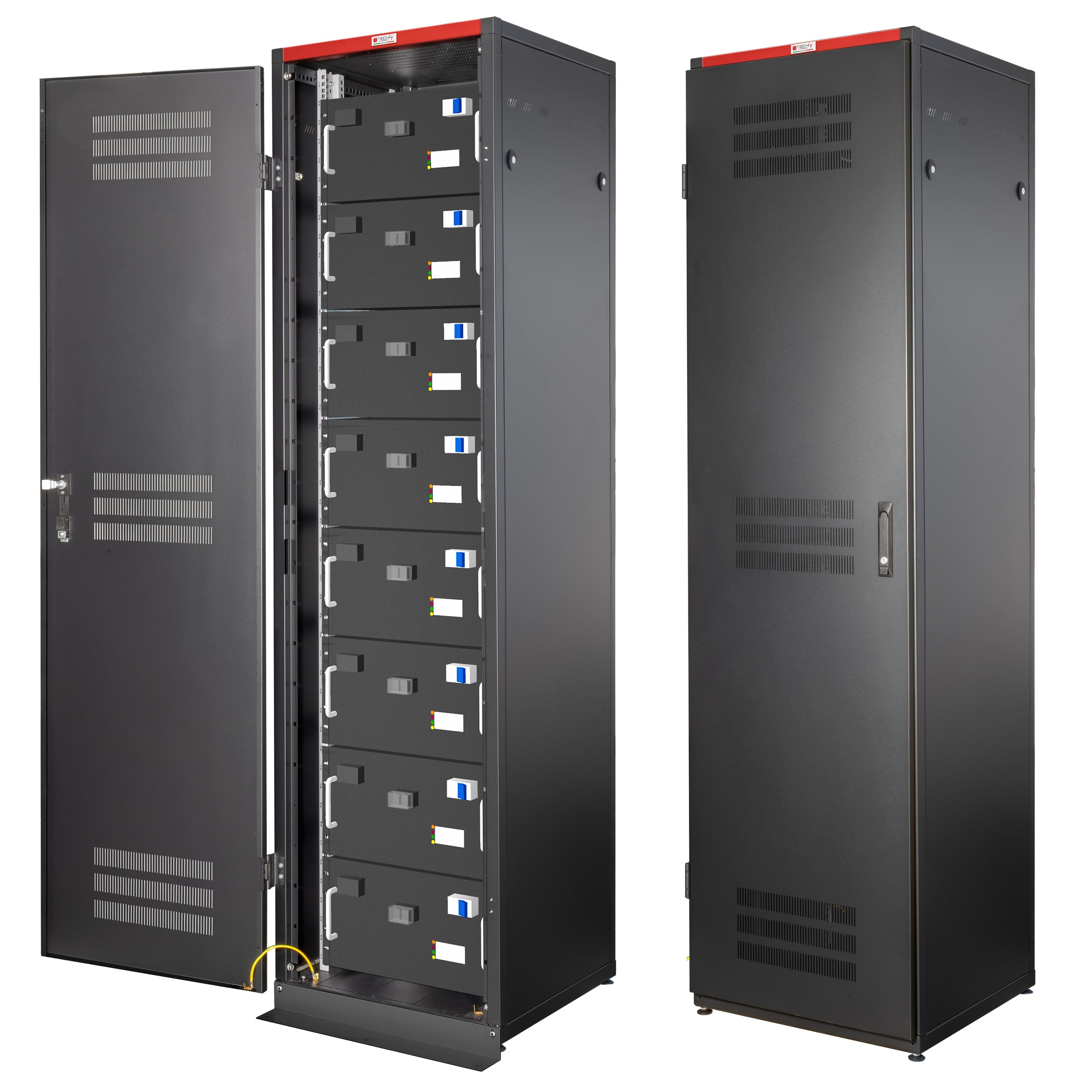 19" Rack Cabinet 600x600 20U for Photovoltaic Batteries Black - Techly Professional I-CASE EE-6620B