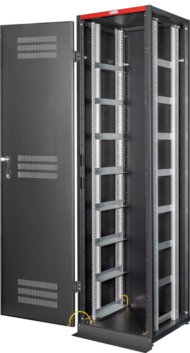 Armadio Rack 19" 600x600 20U per Batterie Fotovoltaico Nero - Techly Professional I-CASE EE-6620B