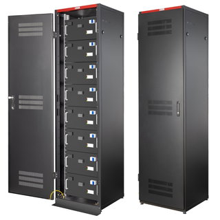 Armadio Rack 19" 600x600 47U per Batterie Fotovoltaico Nero - Techly Professional I-CASE EE-6647B