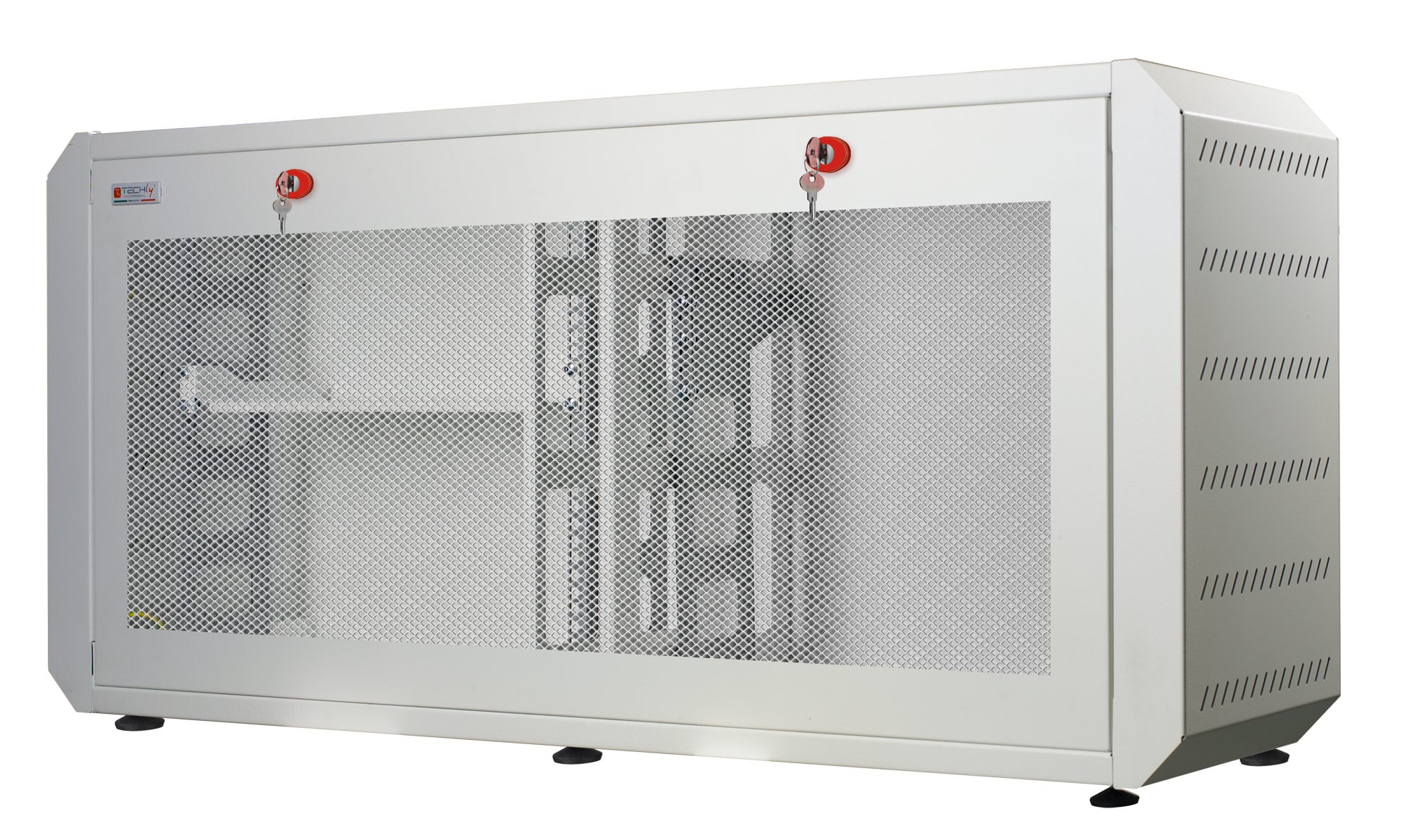 Armadio rack 19'' Ghost con porta grigliata Bianco - Techly Professional I-CASE EJ-2512WHV
