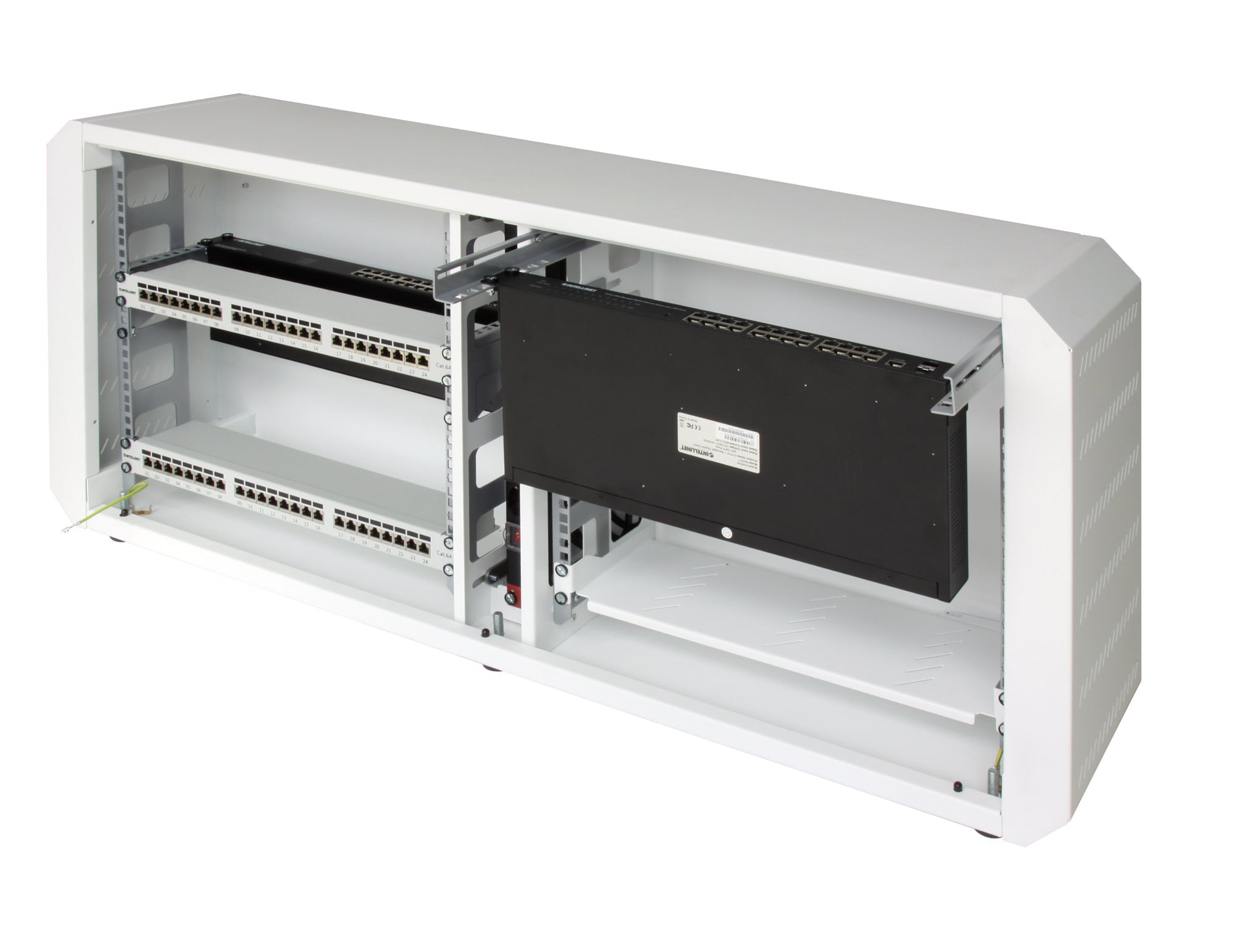 Armadio rack 19'' Ghost con porta grigliata Bianco - Techly Professional I-CASE EJ-2512WHV