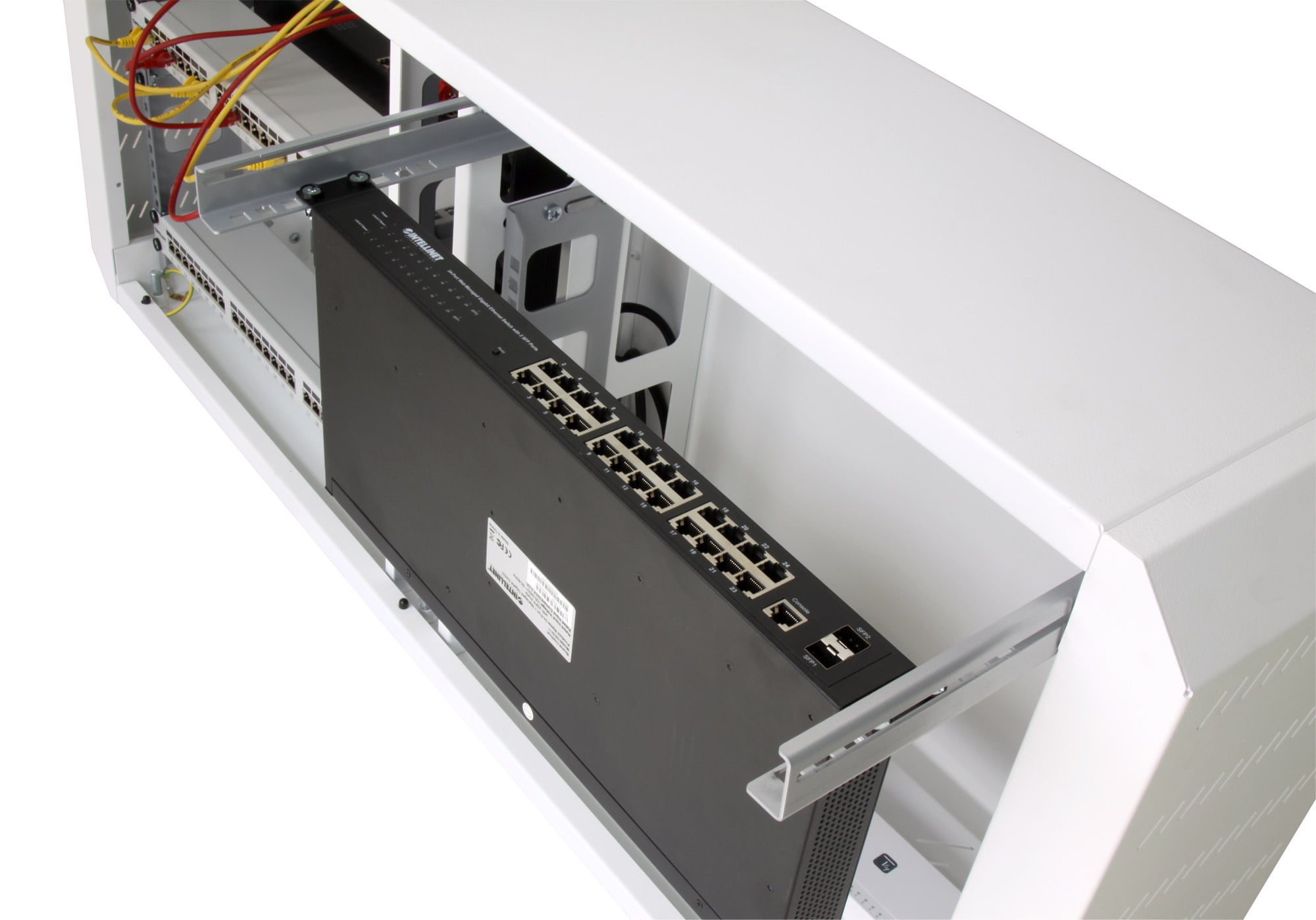 Armadio rack 19'' Ghost con porta grigliata Bianco - Techly Professional I-CASE EJ-2512WHV