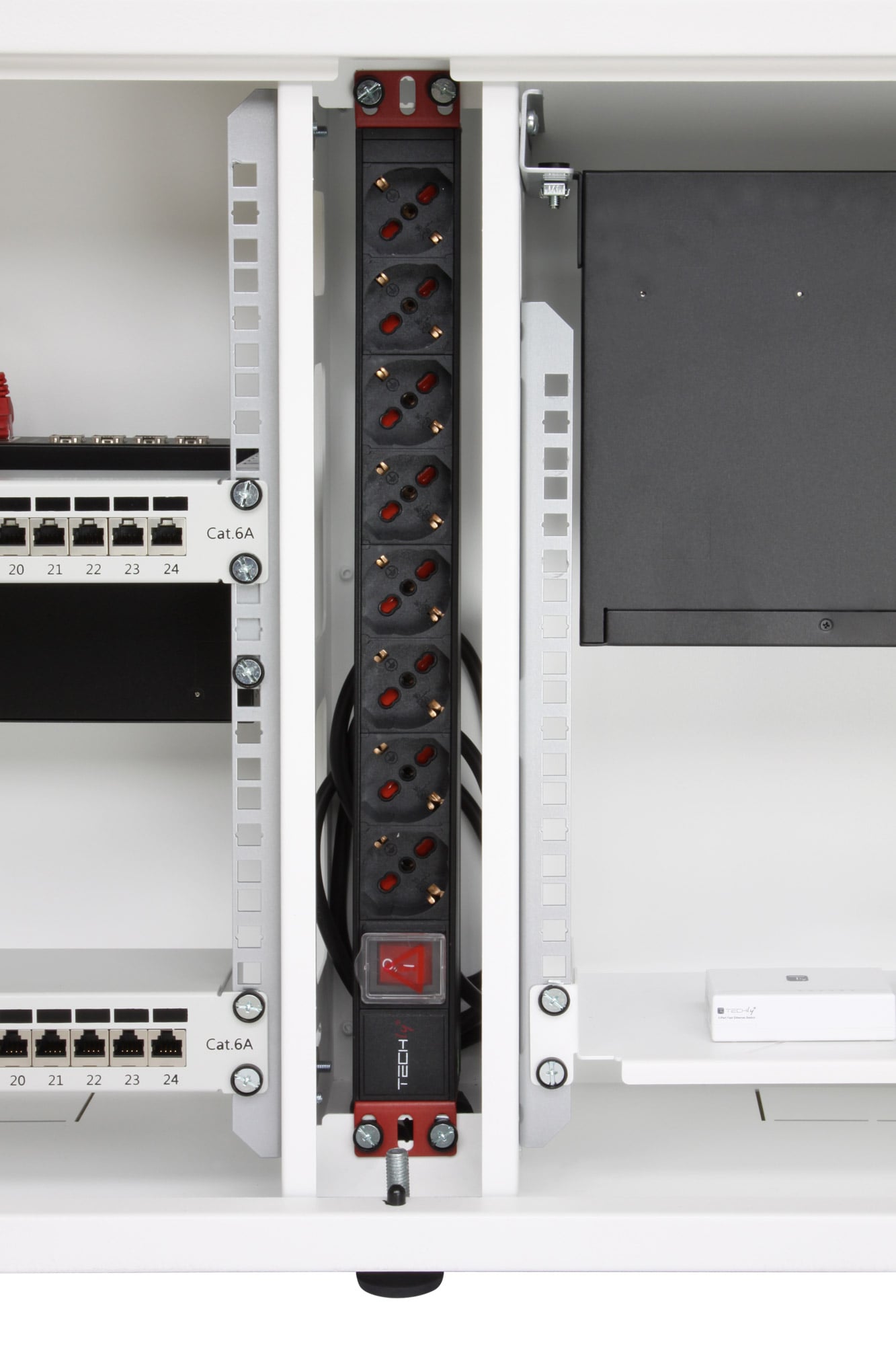 Armadio rack 19'' Ghost con porta grigliata Bianco - Techly Professional I-CASE EJ-2512WHV
