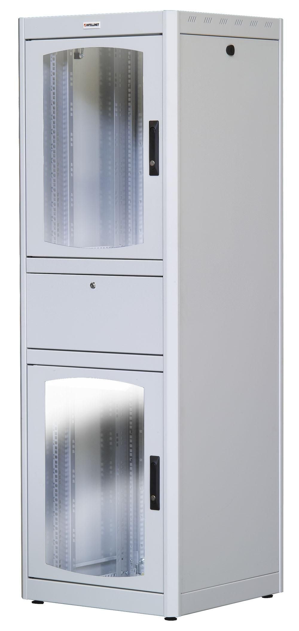 Armadio Rack 19'' 600x600 38U con Ripiano Tastiera Grigio - Intellinet I-CASE EK-3860GT