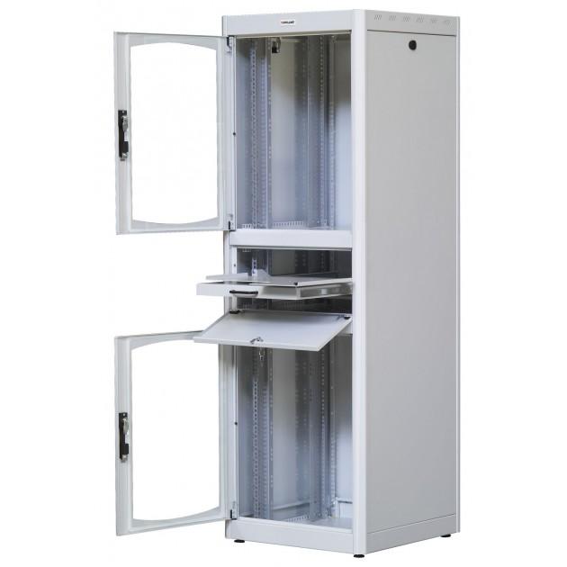 Armadio Rack 19'' 600x800 38U con Ripiano Tastiera Grigio - Intellinet I-CASE EK-3880GT