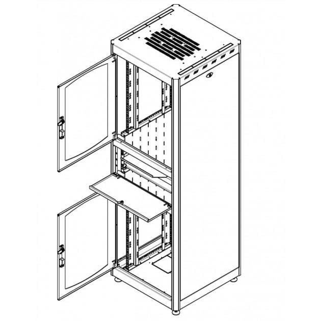 Armadio Rack 19'' 600x800 38U con Ripiano Tastiera Grigio - Intellinet I-CASE EK-3880GT