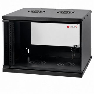 Armadio Rack 19" a Muro 6U prof. 450 Nero Assemblato - Techly Professional I-CASE EL-1006B45