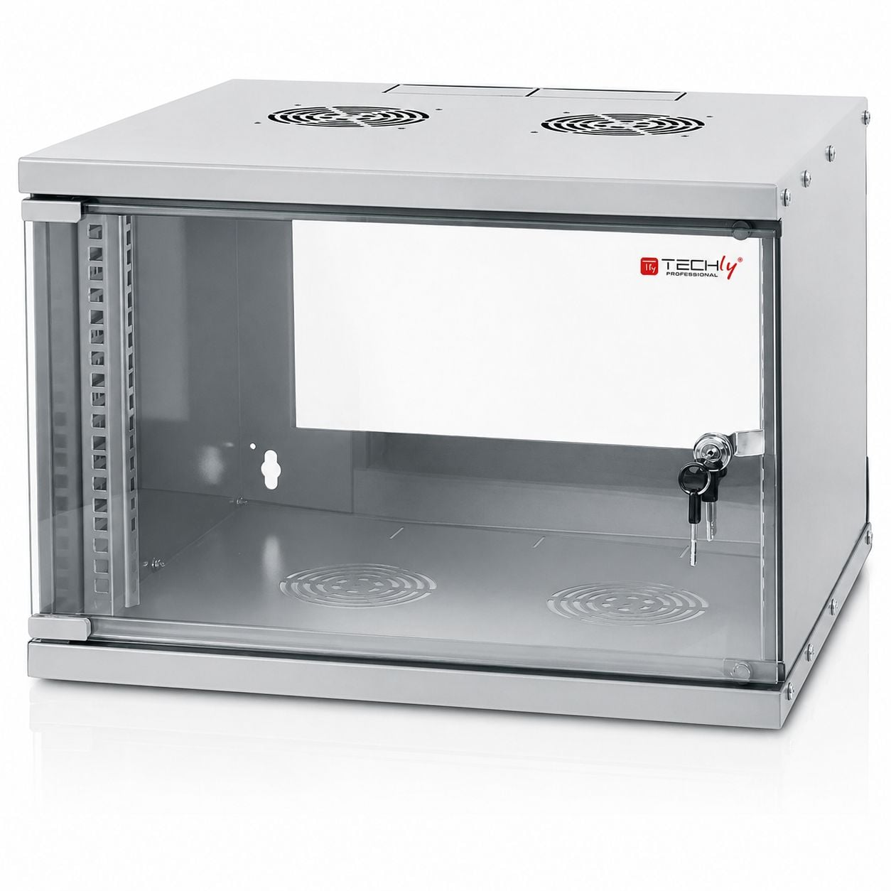 Armadio Rack 19'' a Muro 6U prof. 450 Grigio Assemblato - Techly Professional I-CASE EL-1006G45