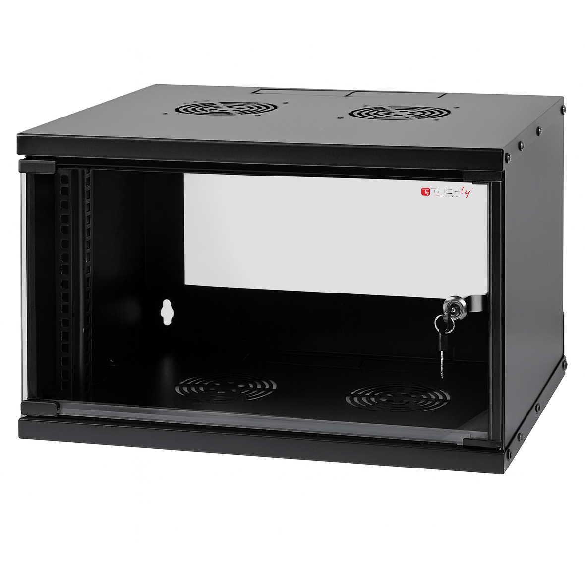 Armadio Rack 19'' a Muro 9U prof. 320 Nero Assemblato - Techly Professional I-CASE EL-1009B32