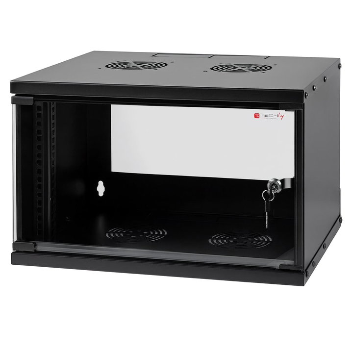 Armadio Rack 19" a Muro 9U, Profondità 450mm, Nero - Techly Professional I-CASE EL-1009B45