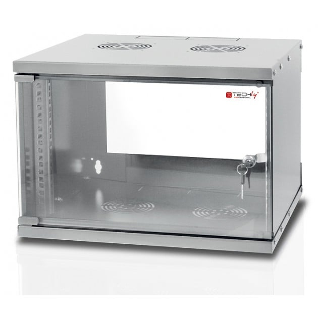 Armadio Rack 19'' a Muro 9U prof. 320 Grigio Assemblato - Techly Professional I-CASE EL-1009G32